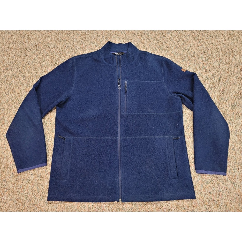 Huk Fleece Jacket Mens Medium Navy Blue Full Zip Fishing Performance Outdoor